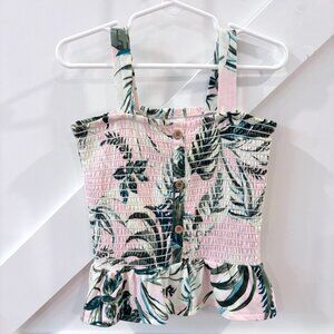 NWOT Pastel Tropical Peplum Tank Top Spring Summer
